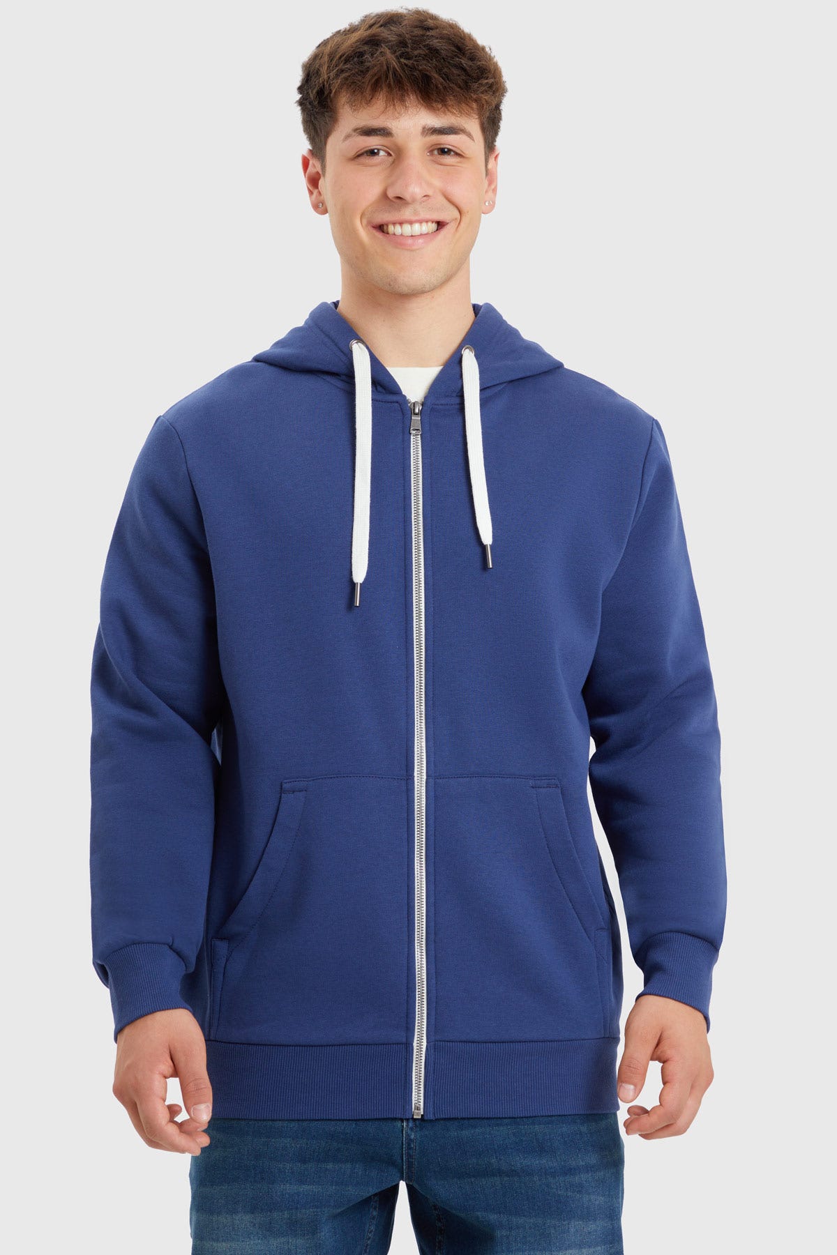 Polerón Hoodie Básico Azul