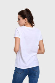 Polera Mujer Básica Print Blanco