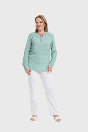 Blusa Mujer Crep Estampada Verde