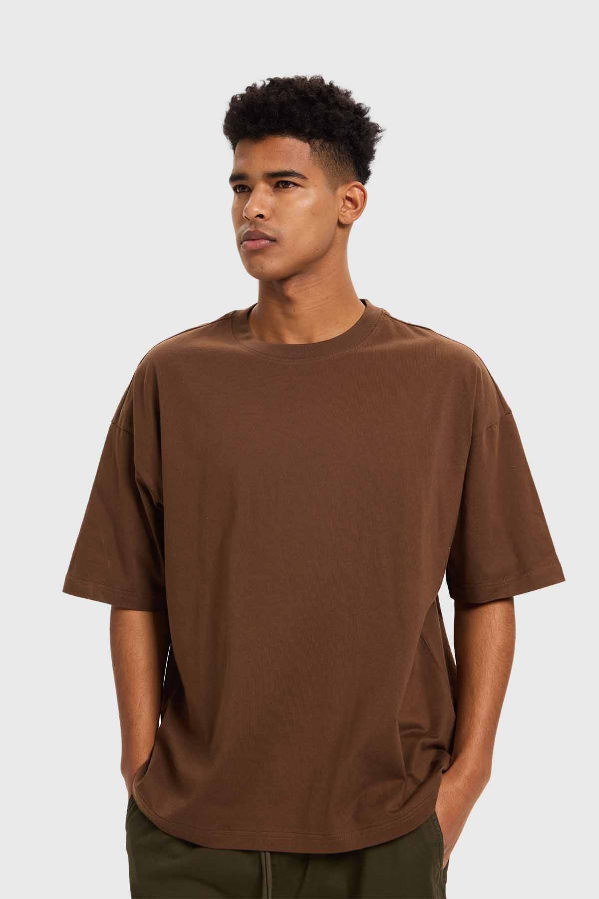 Polera Hombre Oversize Chocolate