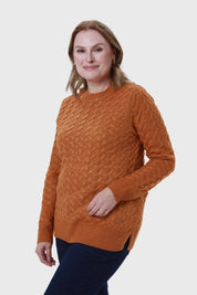 Sweater Mujer Calado Camel I