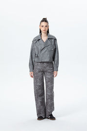 CHAQUETA MUJER BIKER GRIS