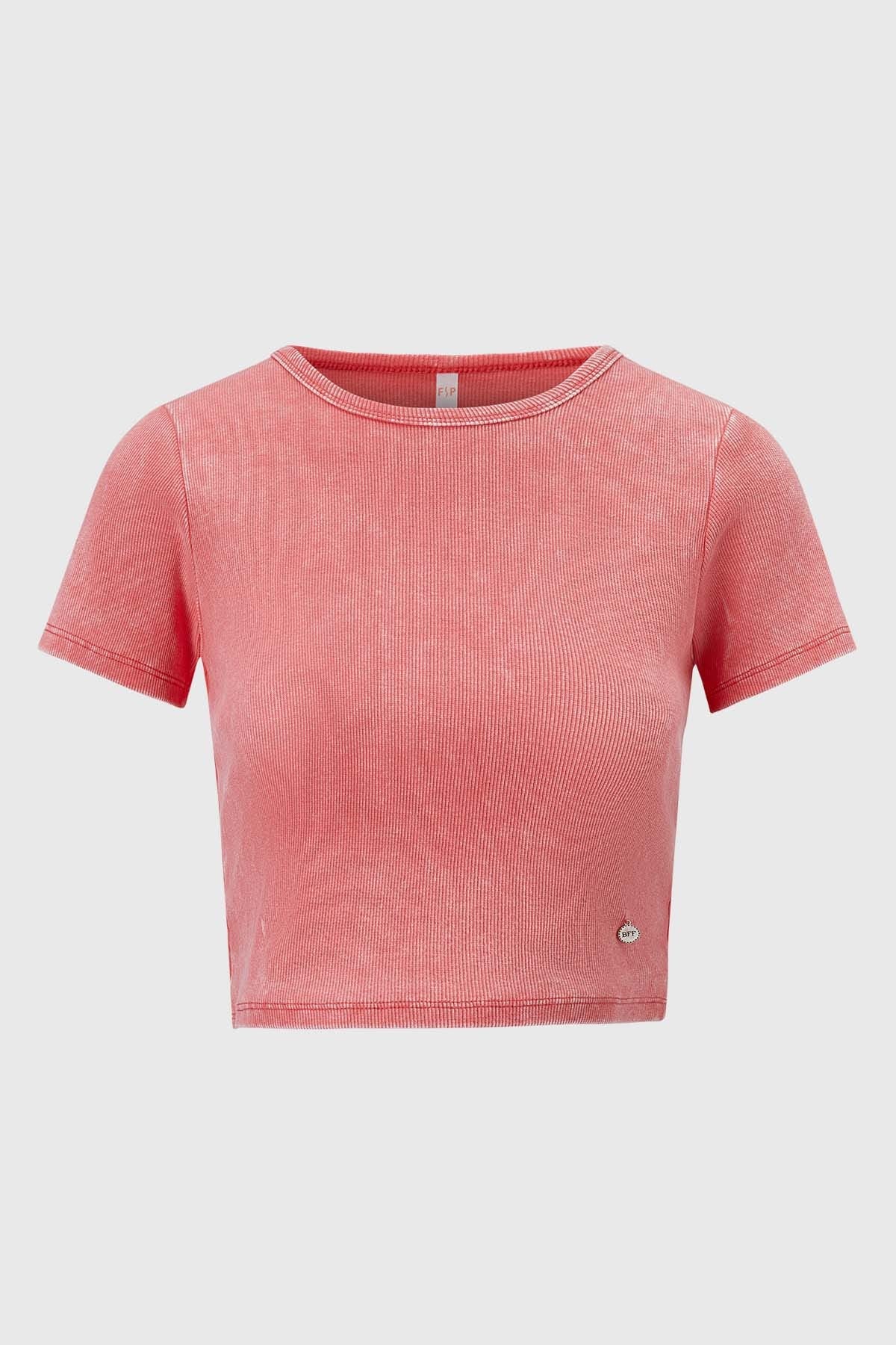 POLERA NIÑA ACID WASH RIB CROP LILA