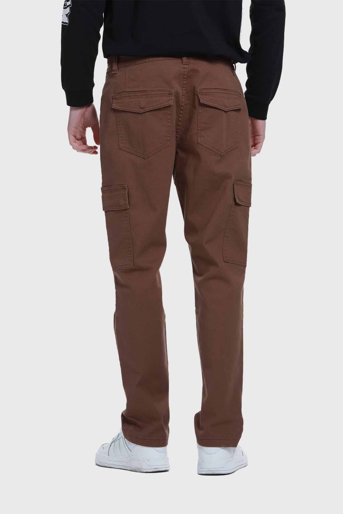 Jeans Hombre Slim Cargo Café