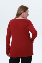 Polera Mujer Tejida Guinda