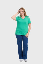 Polera Mujer Con Tachas Menta
