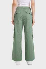 Pantalón Mujer Cargo Tiras Verde