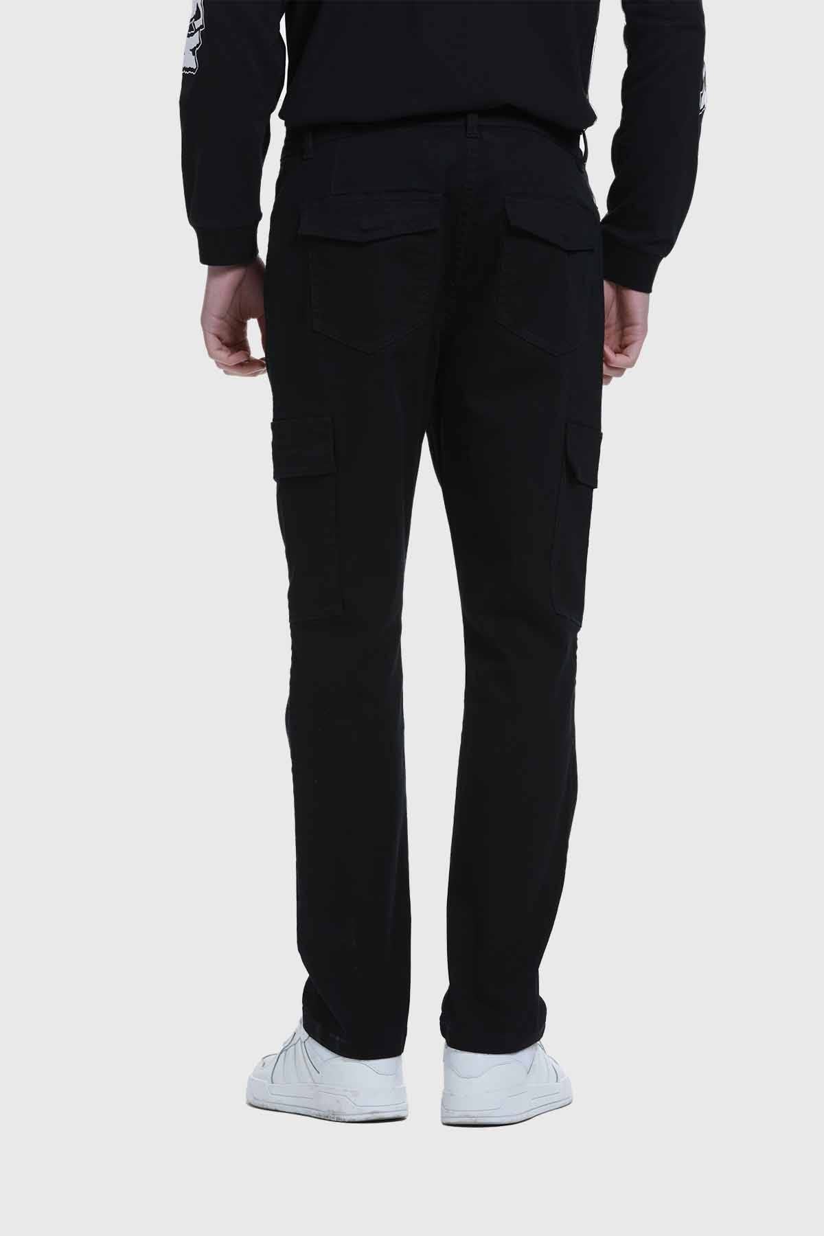 Jeans Hombre Slim Cargo Negro