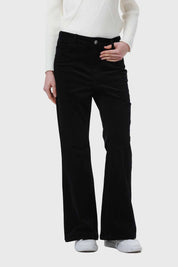 Pantalón Mujer Flare Push Cotelé Negro