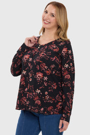 BLUSA MUJER PINZA PLIEGUE DELANTERO NEGRO