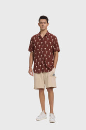 Camisa Hombre Print Chocolate