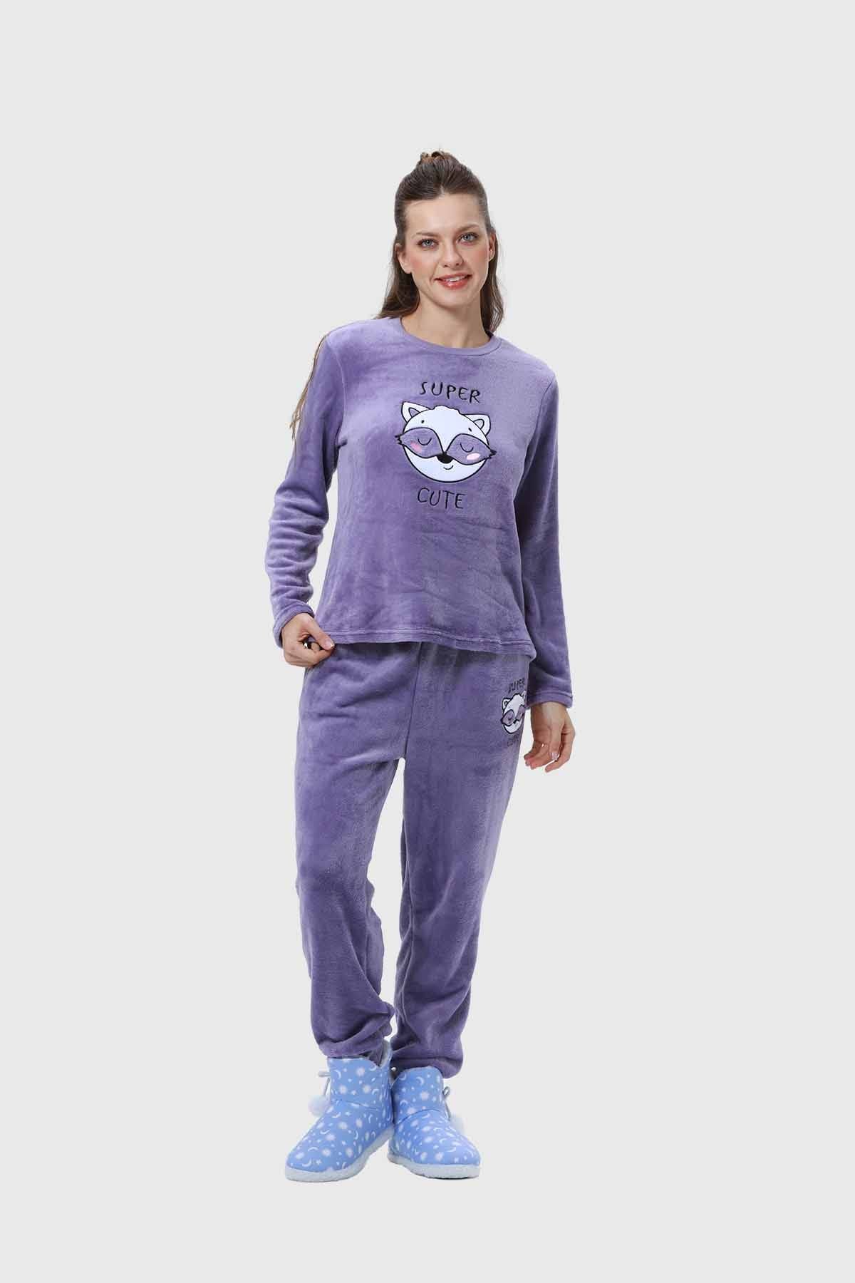 Pijama Mujer Polar Lila