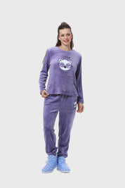 Pijama Mujer Polar Lila
