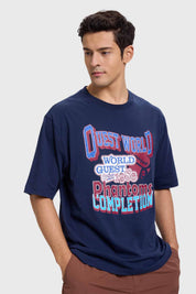 Polera Hombre Print Azul