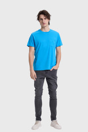 POLERA HOMBRE CON BOLSILLO CELESTE