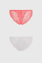 Calzón Mujer Bipack Bikini Encaje Fucsia