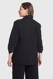 Blazer Mujer Manga Recogida Negro