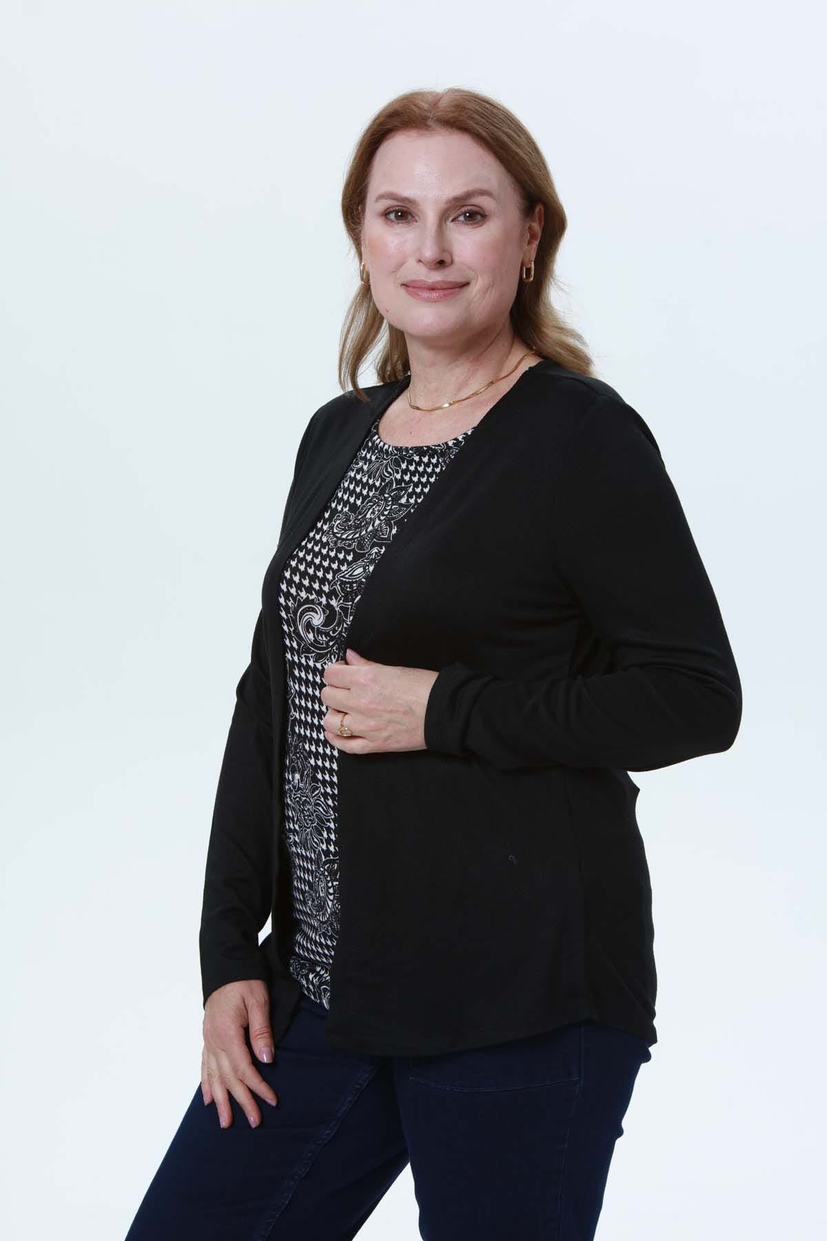 Sweater Mujer Estampado Negro