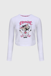 Polera Niña Recogido Fijo Blanco