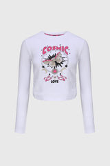 Polera Niña Recogido Fijo Blanco