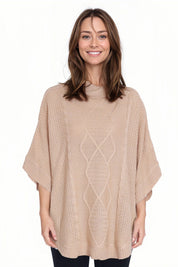 Sweater Mujer Poncho Beige