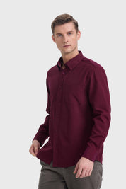 Camisa Hombre Oxford Burdeo