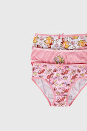 Calzón niña tripack en color rosado con estampados de princesas.