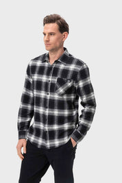 Camisa Hombre Cuadros Negro