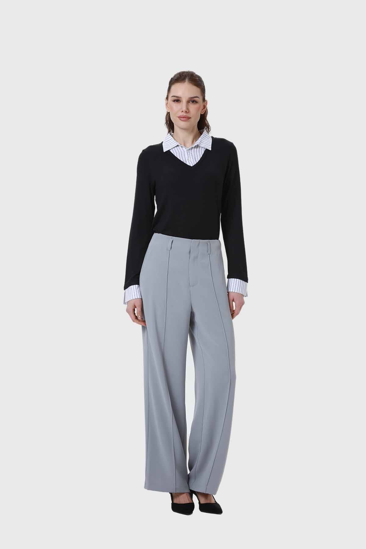 Pantalón Mujer Sastrero Gris