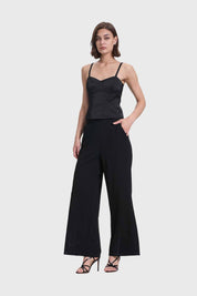 Blusa Mujer Top Tipo Corset Negro