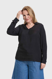 BLUSA MUJER LISA ESTAMPADA NEGRO V FSP