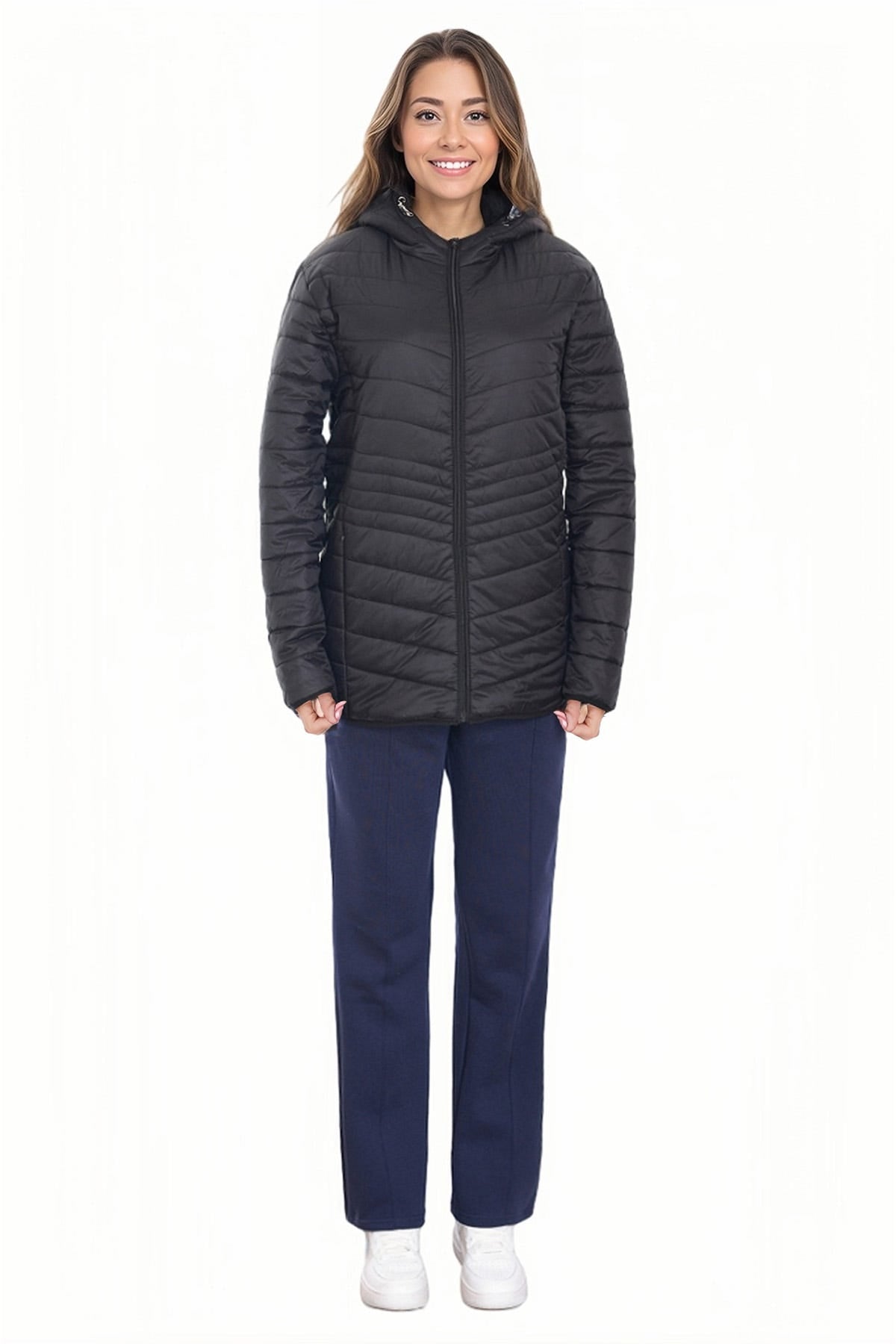 Parka Mujer Con Chiporro Negro