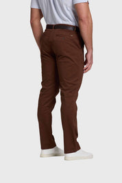 Pantalón Hombre Chino Cinturón Café