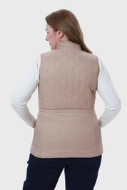 Parka Mujer Con Rombos Bolsillos Beige