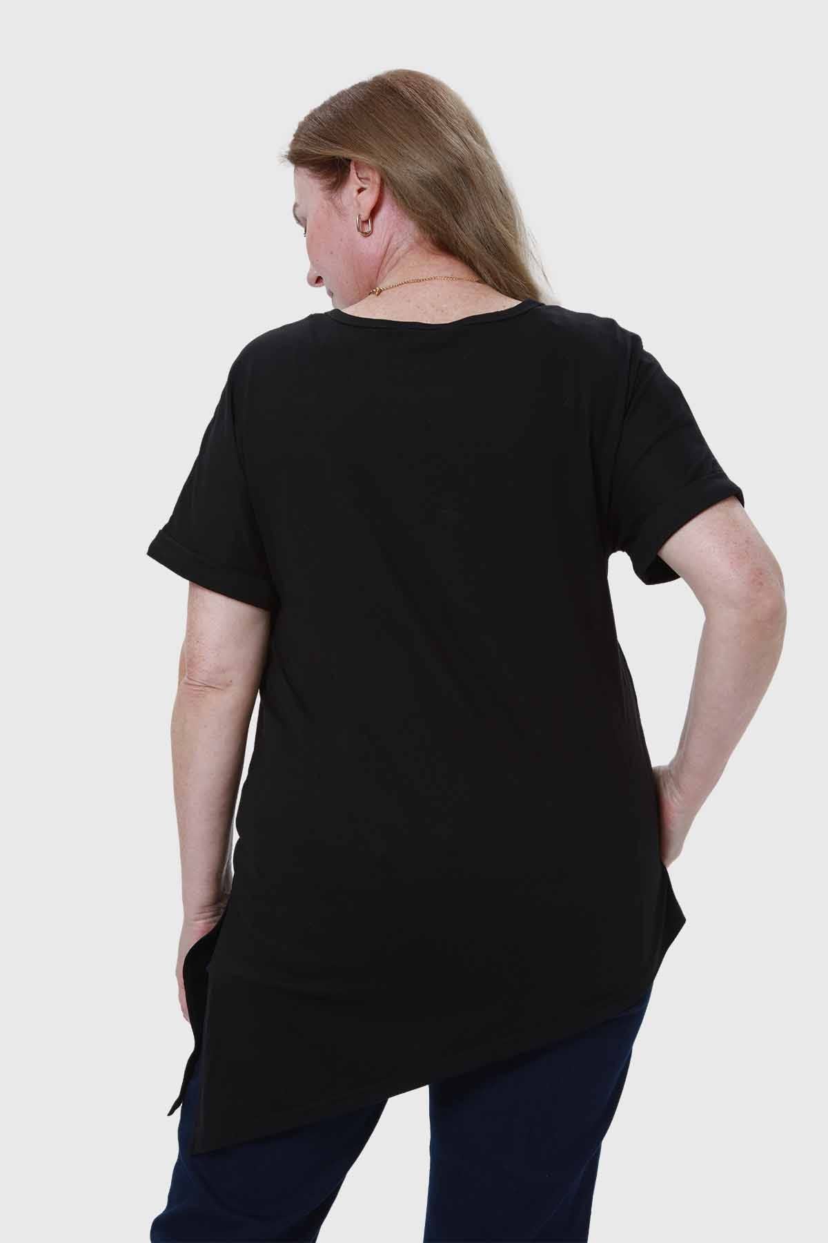 Polera Mujer Estampado Negro