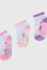 Calceta Deportiva Niña Tripack Rosado