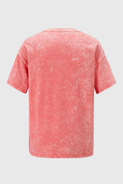 POLERA NIÑA OVERSIZE LARGA CORAL