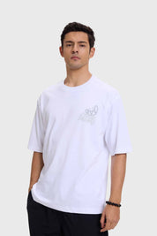 Polera Hombre Print Graffiti Blanco