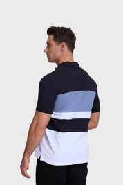 Polera Hombre Franjas Tropical Celeste
