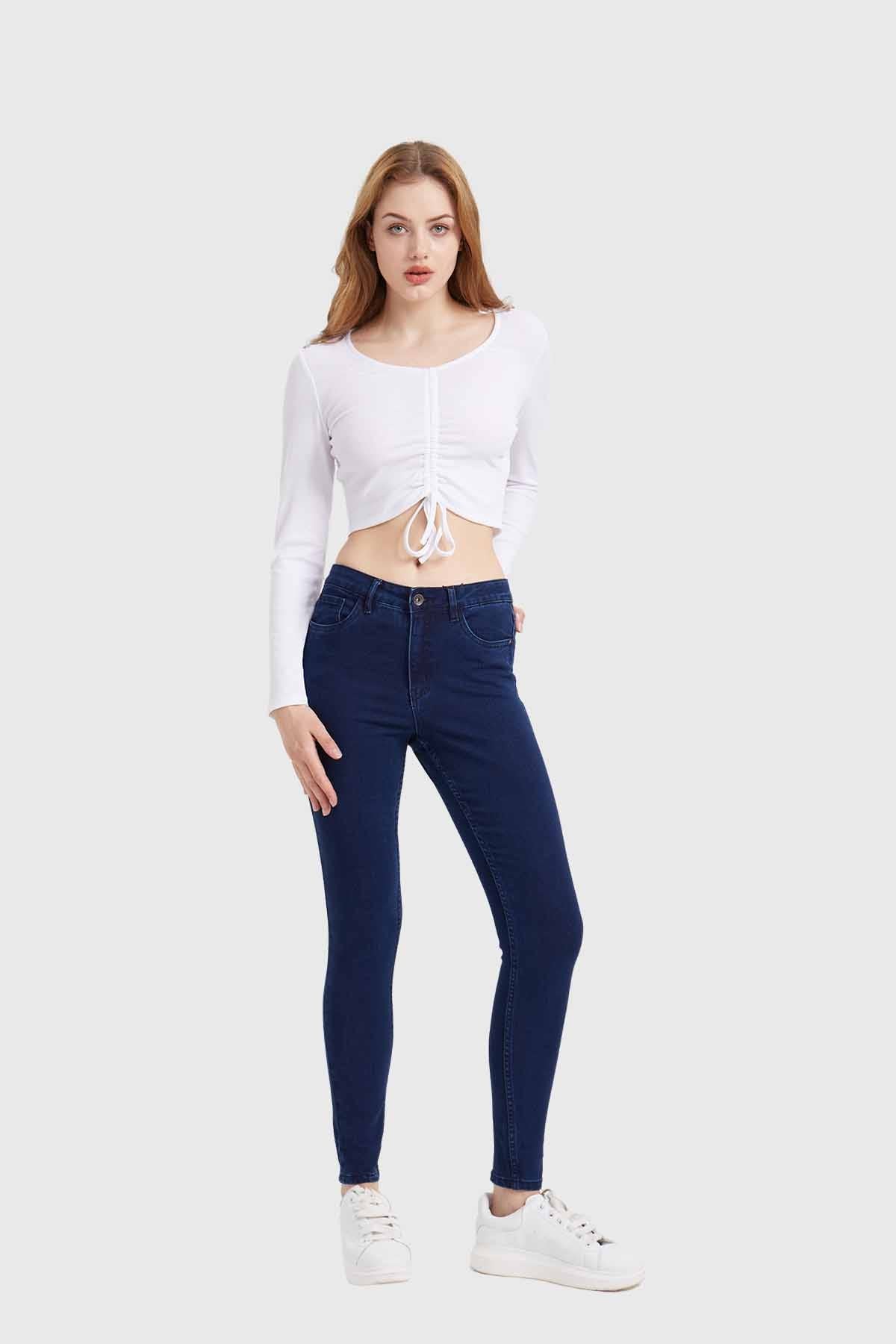 JEANS MUJER SUPER SKINNY EMILIA AZUL MARINO
