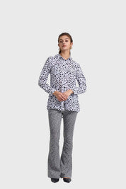 BLUSA MUJER ABOTONADA BLANCO / NEGRO