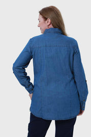 Blusa Mujer Roll Up Azul