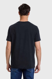 Polera Hombre Acid Wash Print Negro