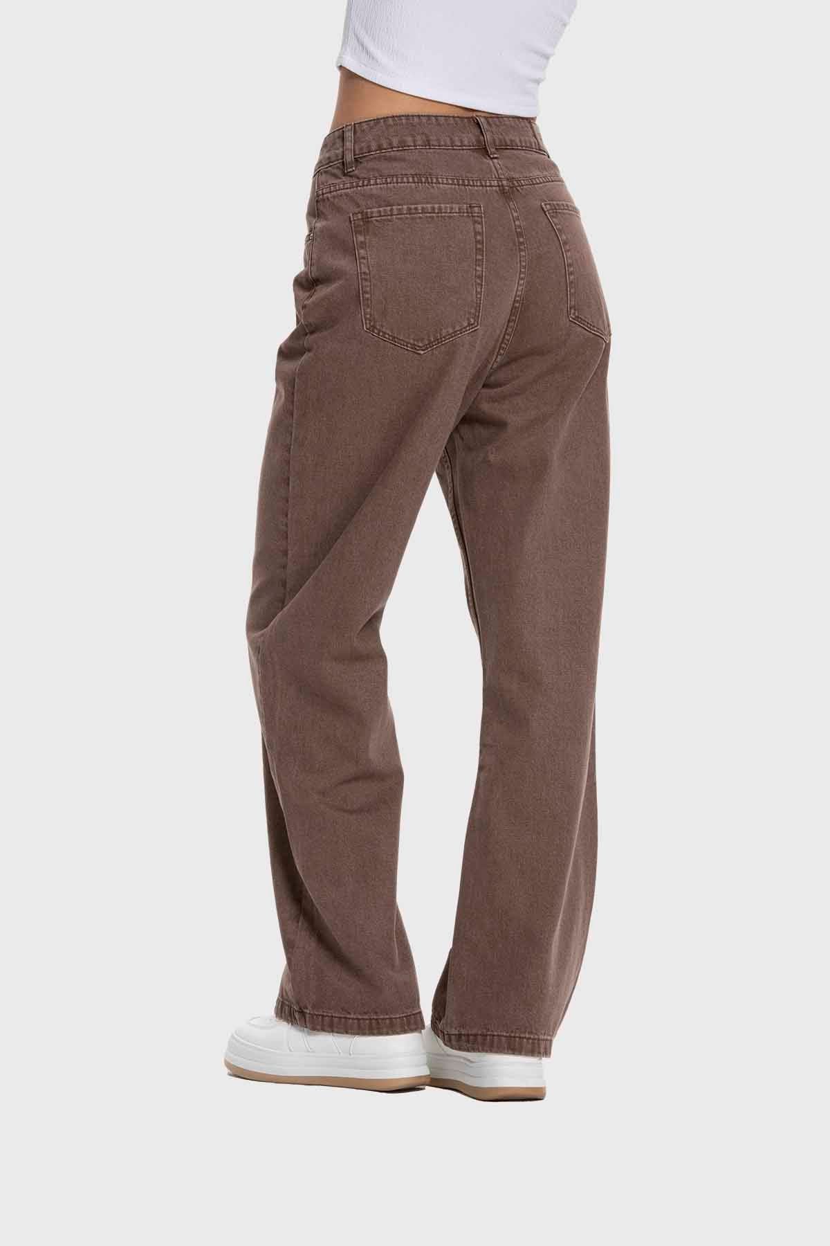 Jeans Mujer Calce Recto Classic Whashed Chocolate