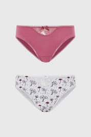 Calzón Mujer Bipack Bikini Estampado Blanco