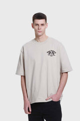 Polera Hombre Doble Print Beigev