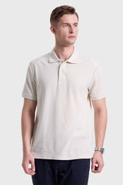 POLERA HOMBRE PIQUE LISA BÁSICA BEIGE