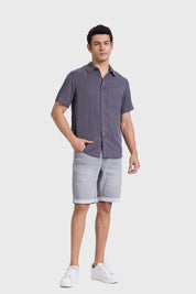 Camisa Hombre Con Bolsillo Gris