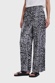 Pantalón Mujer Palazzo Pretina Panal Negro