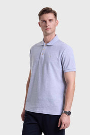 POLERA HOMBRE PIQUE BÁSICA LISA GRIS MELANGE